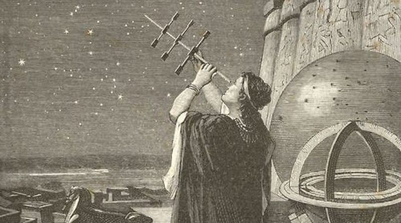 Hipatia con un instrumento astronómico Hipatia con un instrumento astronómico