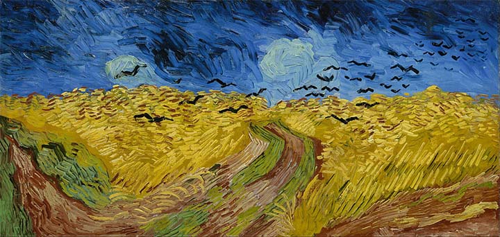 Van Gogh Pintura Trigal con cuervos