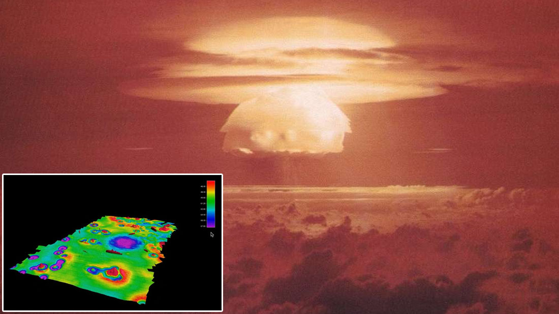 Realizan mapas de enormes cráteres en el fondo marino formados por explosiones nucleares