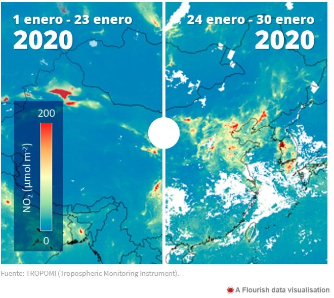 Incremento de los niveles de contaminación atmosférica en Wuhan, China