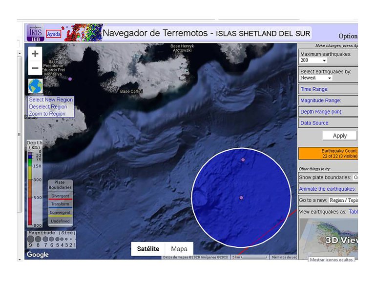 terremotos en la Antártida