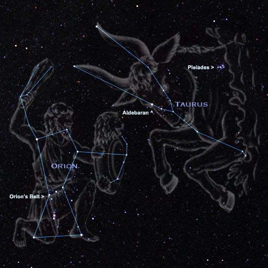 Constelaciones de Orión y Tauro