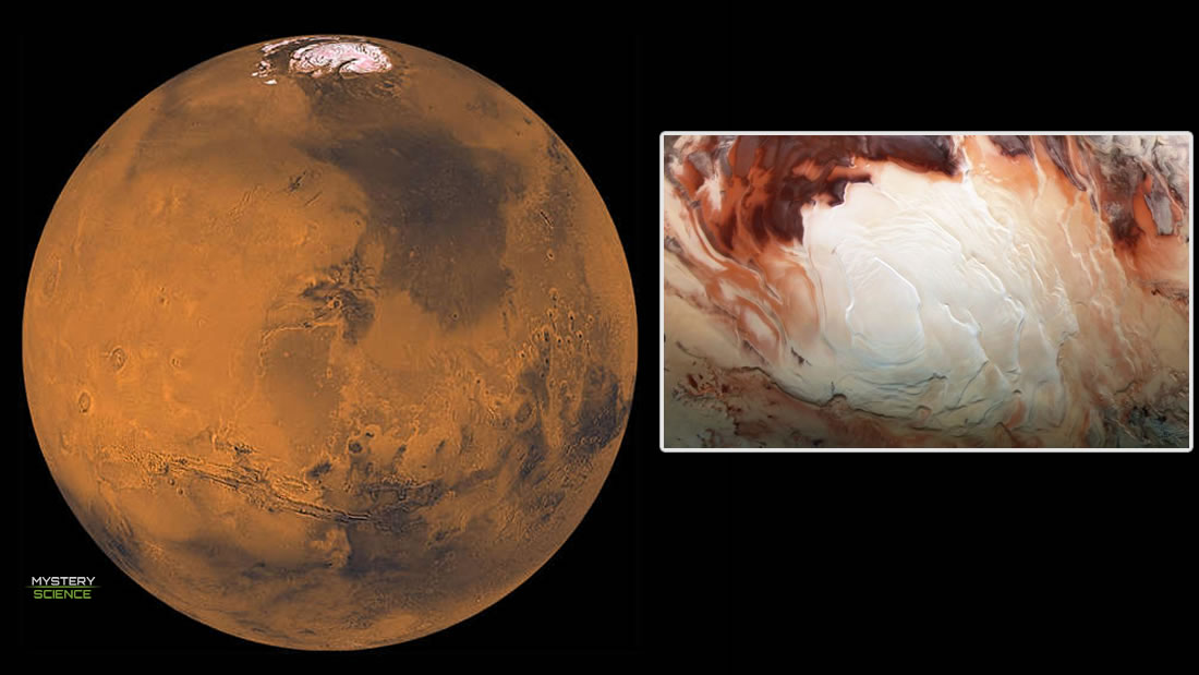 Descubren lagos ocultos bajo el polo sur de Marte