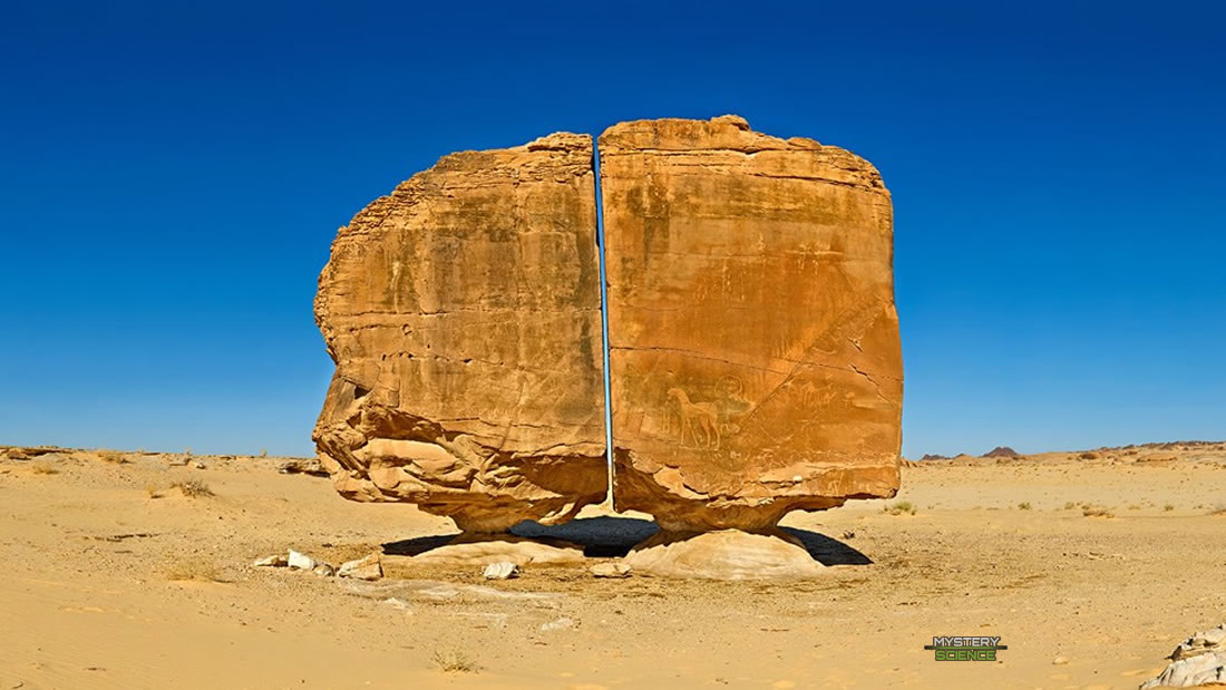Al Naslaa: la enigmática roca perfectamente cortada en dos