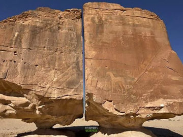 Al Naslaa: la enigmática roca perfectamente cortada en dos