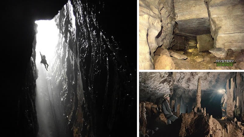 Cueva de los Tayos. Ingreso, corredor simétrico e interior