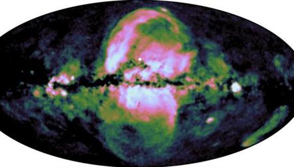 La nueva estructura captada bajo el plano galáctico conforma un 'reloj de arena' junto a la conocida previamente sobre el mismo
