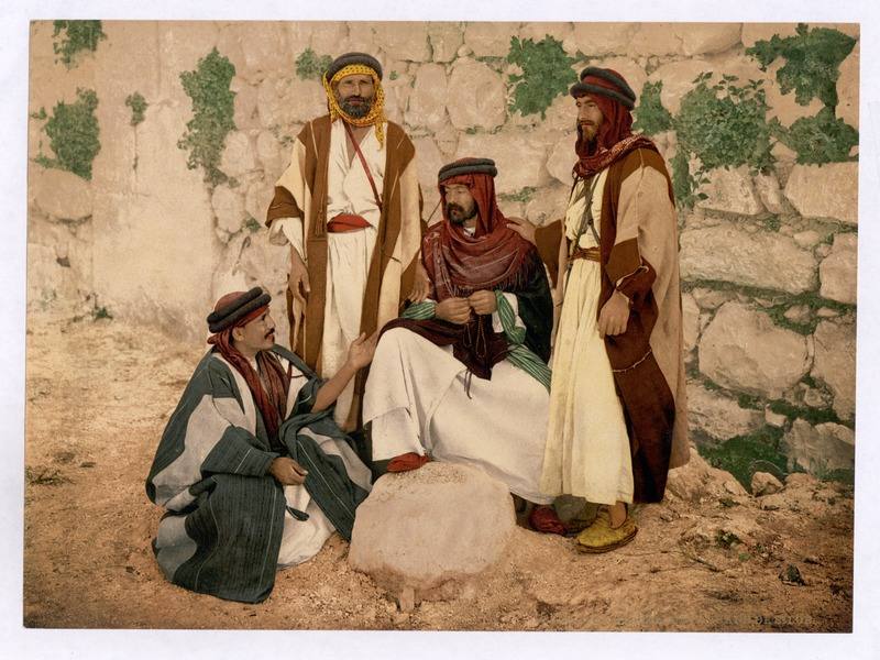Artistic representation of a group of Bedouin men