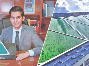 Inventor mexicano crea paneles solares que producen energía y limpian el aire al mismo tiempo