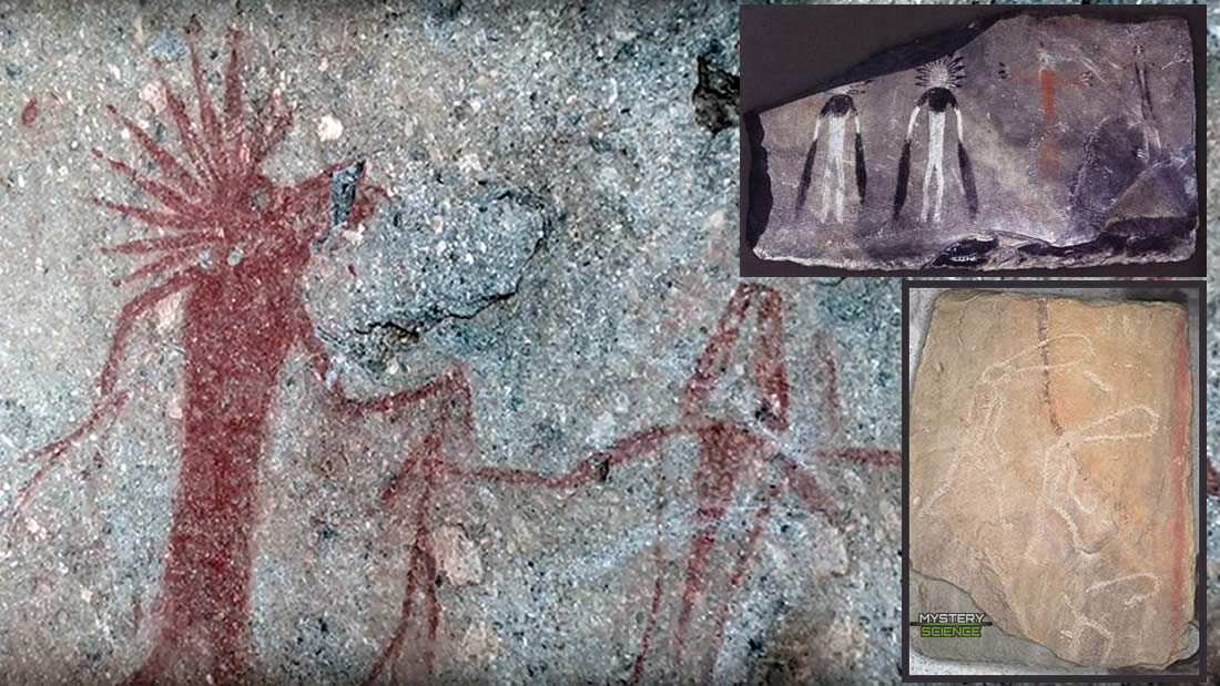 Arte rupestre de 5.000 años en Siberia representa humanoides y cuerpos celestes
