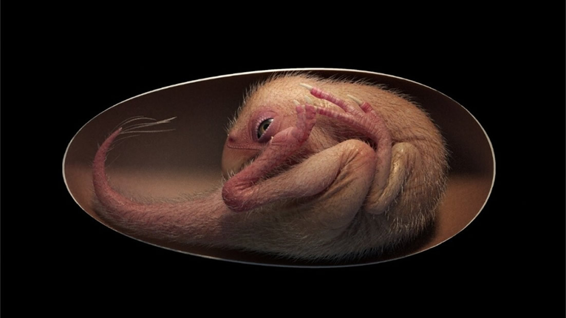 Hallan el embrión de un fósil de dinosaurio acurrucado dentro de su huevo