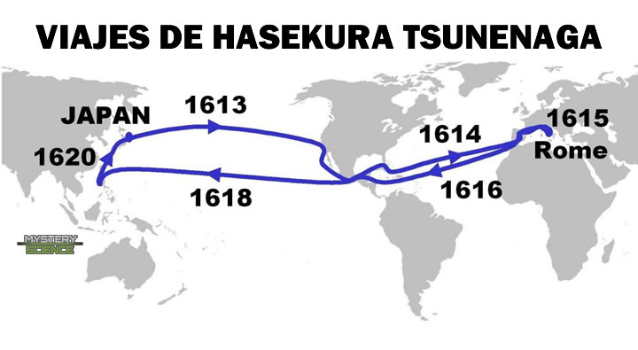 Itinerario y fechas de los viajes de Hasekura Tsunenaga