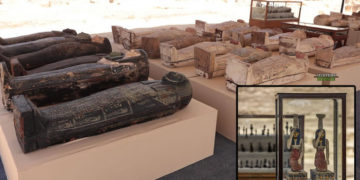 Encuentran 250 sarcófagos de hace 2.500 años y 150 estatuas de bronce en Egipto