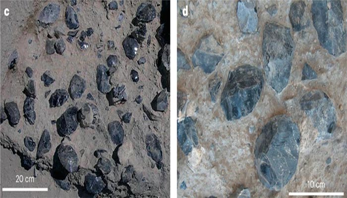 Muestras de obsidiana halladas