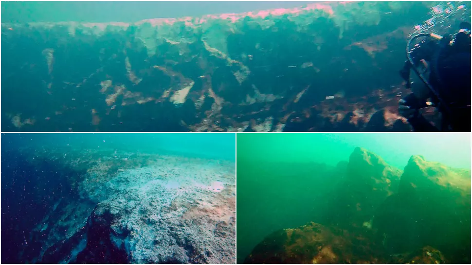 Imágenes submarinas que muestran el segundo agujero azul más profundo del mundo