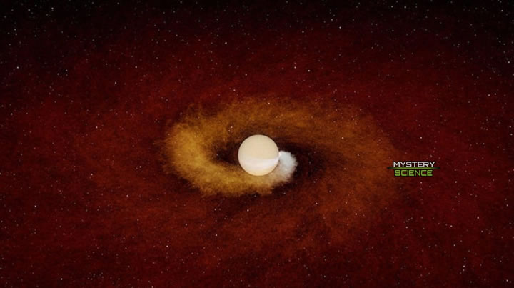 Ilustración artística que muestra a un planeta cayendo gradualmente en espiral hacia su estrella anfitriona