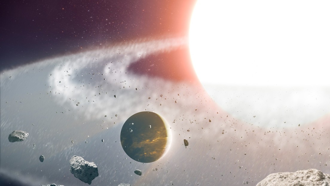 Ilustración muestra un planeta que se resiste a la transformación de su estrella madre en una gigante roja.
